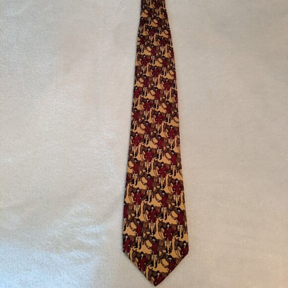 Burberry vintage tie in horse print in silk - Picture 6 of 6
